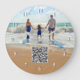 Anpassningsbar Photo and QR Code Info Clock - din  Stor Klocka