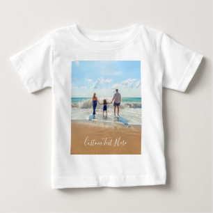 Anpassningsbar Photo and Text Baby T-Shirt din ege