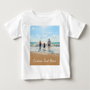 Anpassningsbar Photo and Text Baby T-Shirt din ege