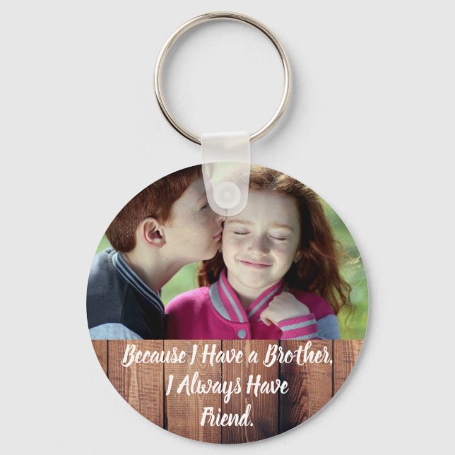 Anpassningsbar Photo and Text keychain, Gift for B Nyckelring (Framsida)
