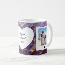 Anpassningsbar Photo and Text Mugg - Elegant Marbl