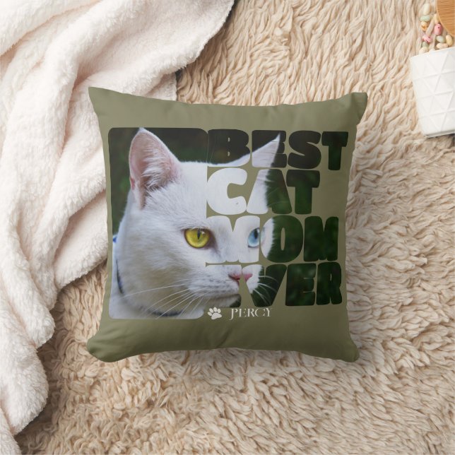 Anpassningsbar Photo and Text Personlig Best Cat M Kudde (Filt)