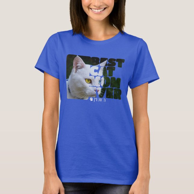 Anpassningsbar Photo and Text Personlig Best Cat M T Shirt (Framsida)