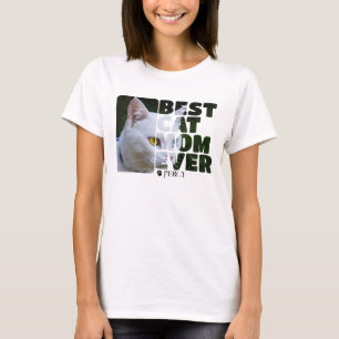 Anpassningsbar Photo and Text Personlig Best Cat M T Shirt