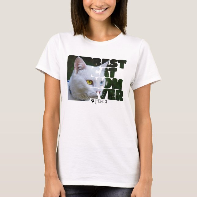 Anpassningsbar Photo and Text Personlig Best Cat M T Shirt (Framsida)