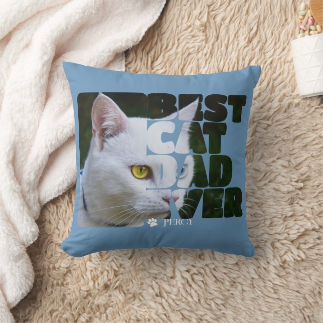 Anpassningsbar Photo and Text Personlig Best Cat P Kudde (Filt)