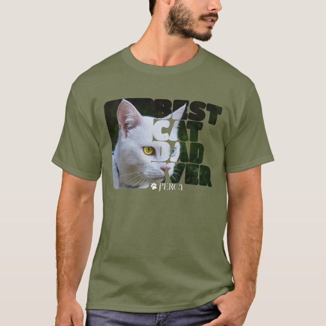 Anpassningsbar Photo and Text Personlig Best Cat P T Shirt (Framsida)