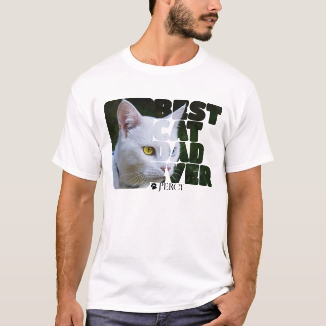 Anpassningsbar Photo and Text Personlig Best Cat P T Shirt (Framsida)