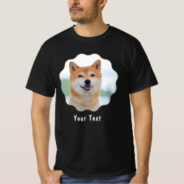 Anpassningsbar Photo and Text Personlig Black T-Sh T Shirt