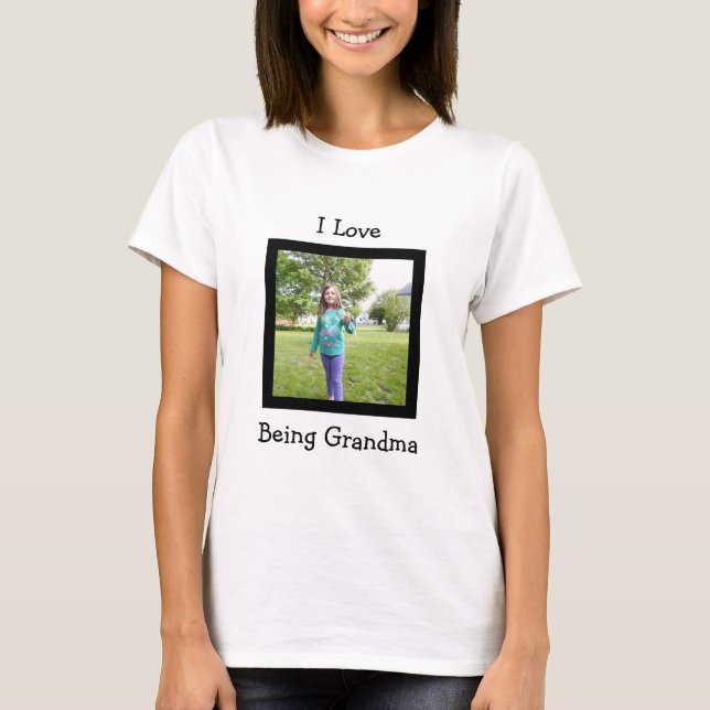Anpassningsbar Photo and Text Shirt for Grandmas T (Framsida)