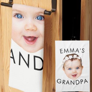 Anpassningsbar Photo Ansikte Mamma Grandma Grandpa Kökshandduk
