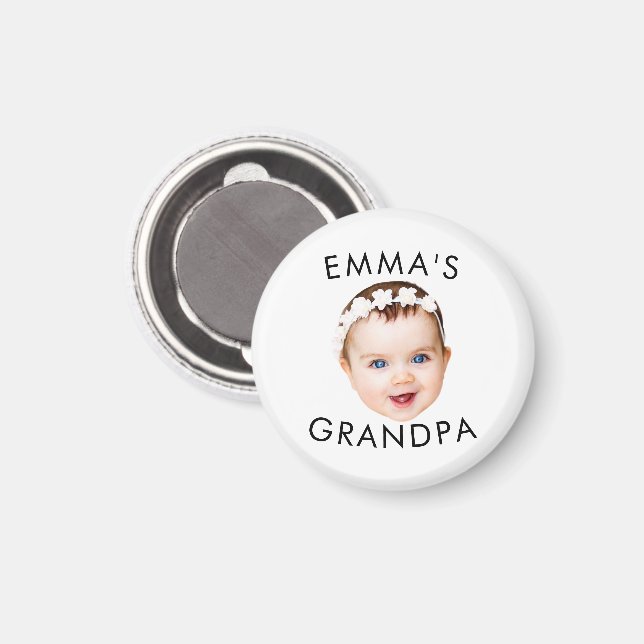 Anpassningsbar Photo Ansikte Mamma Grandma Grandpa Magnet (Front/Back)