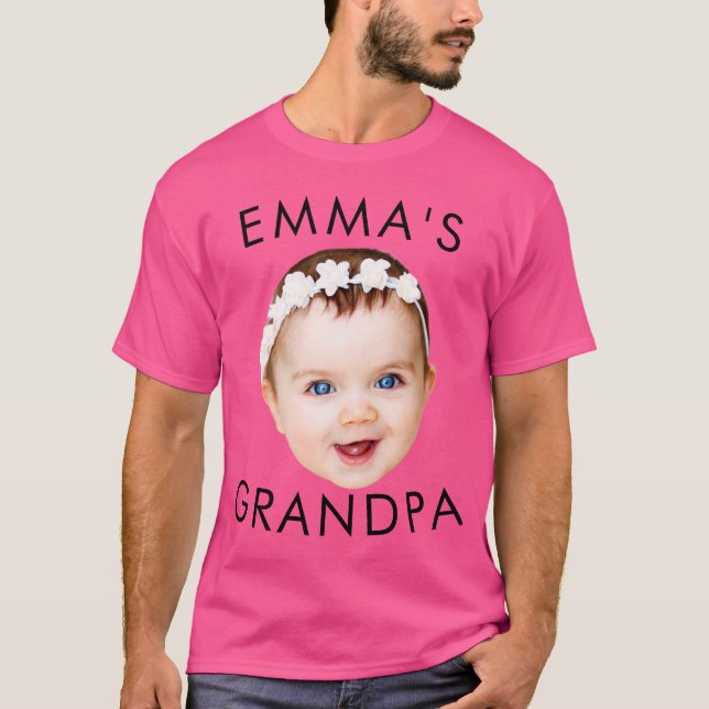 Anpassningsbar Photo Ansikte Mamma Grandma Grandpa T Shirt (Framsida)