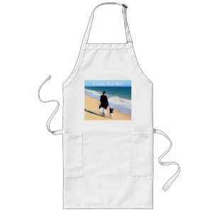Anpassningsbar Photo Apron med foton och text Långt Förkläde