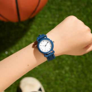 Anpassningsbar Photo Art Kids Blue Silicone Strap Armbandsur