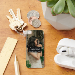 Anpassningsbar Photo Art Namn Monogram Citat Alumi Nyckelring