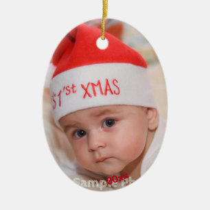 Anpassningsbar Photo Baby 1:a jul Julgransprydnad Keramik