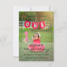 Anpassningsbar Photo Baby Birthday Inbjudningar