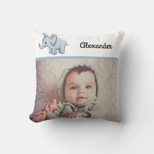 Anpassningsbar Photo Baby blue Elephant Kudde
