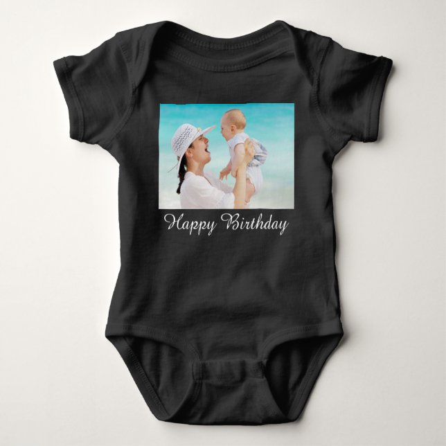 Anpassningsbar Photo Baby Bodykostym, ditt foto hä T Shirt (Framsida)
