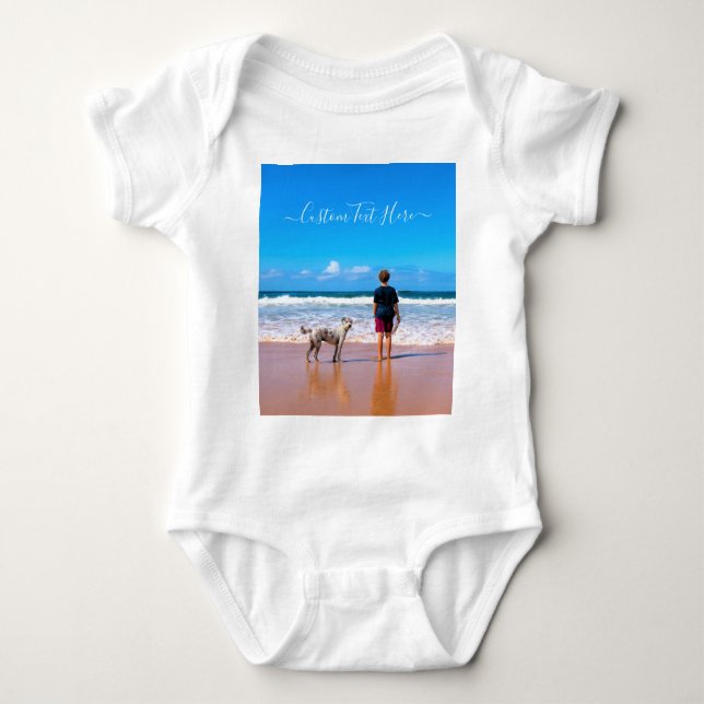 Anpassningsbar Photo Baby Bodykostym med dina foto T Shirt (Framsida)