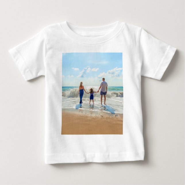 Anpassningsbar Photo Baby T-Shirt med fotodesign (Framsida)