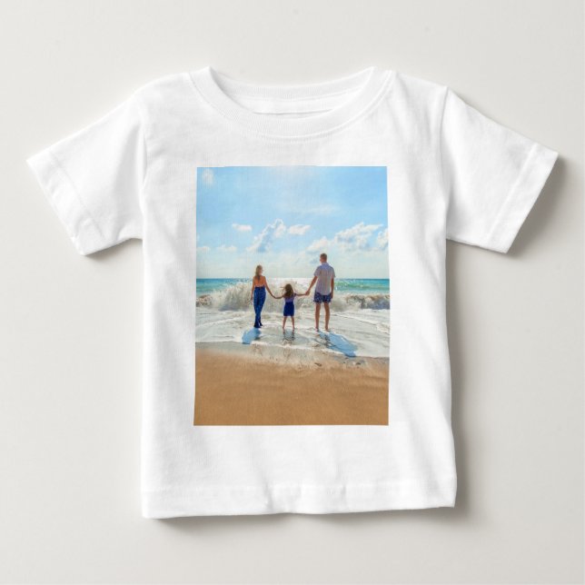 Anpassningsbar Photo Baby T-Shirt - unikt din egen (Framsida)