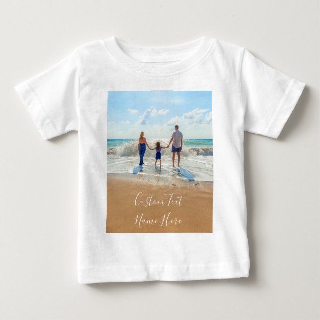 Anpassningsbar Photo Baby T-Shirt Your Photos and  (Framsida)