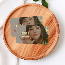 Anpassningsbar Photo Background Nagel Tech Visitkort