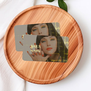 Anpassningsbar Photo Background Nagel Tech Visitkort