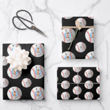 Anpassningsbar Photo Baseball Wrapping Papper