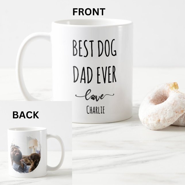 Anpassningsbar Photo Best hund pappa någonsin Kaffemugg (Skapare uppladdad)