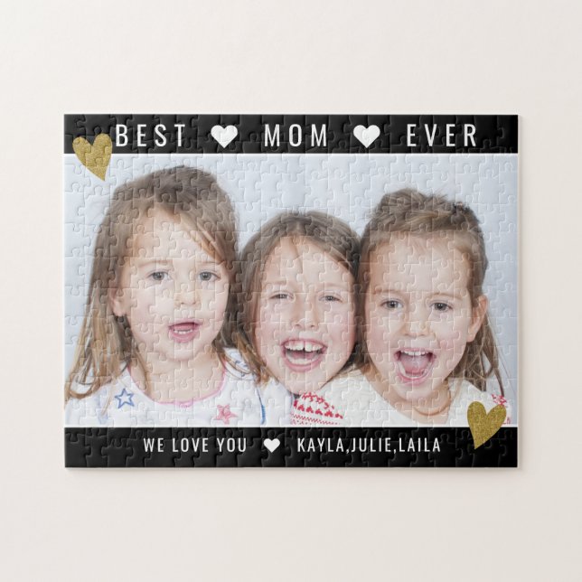 Anpassningsbar Photo Best Mamma någonsin Mors dag Pussel (Horisontell)