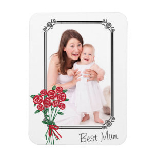 Anpassningsbar Photo Best Morsa Bukett med rosor Magnet