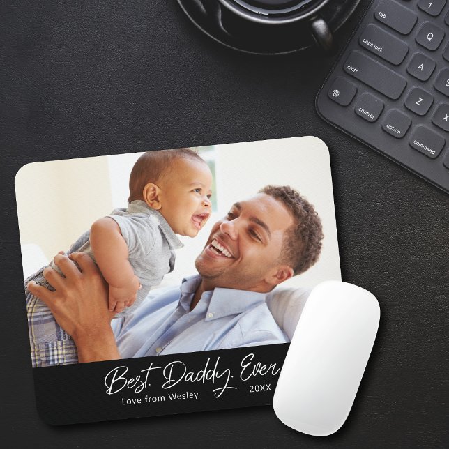 Anpassningsbar Photo Best Pappa Aldrig Mousepad Musmatta (Single Photo Best Daddy Ever Mousepad
)