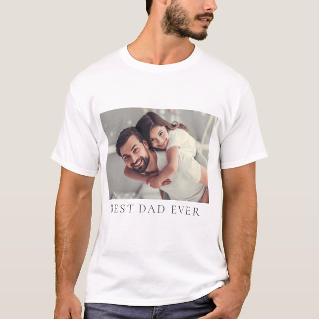 Anpassningsbar Photo Best Pappa någonsin T-Shirt (Framsida)