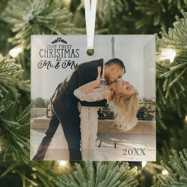 Anpassningsbar Photo Beveled Glass jul Ornament