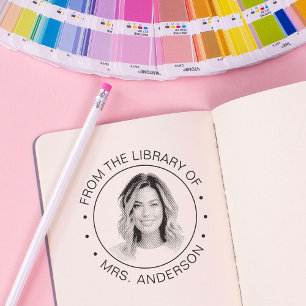 Anpassningsbar Photo Bibliotek Lärare Self Inking  Självfärgande Stämpel