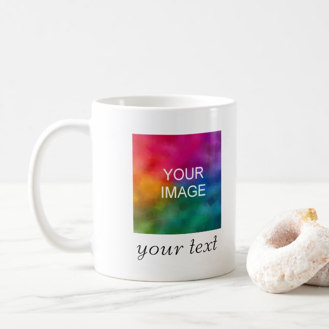 Anpassningsbar Photo Bild Handskriftlig text eller Kaffemugg (Med munk)