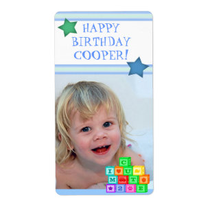 Anpassningsbar Photo Birthday Boy Gift-etikett Fraktsedel