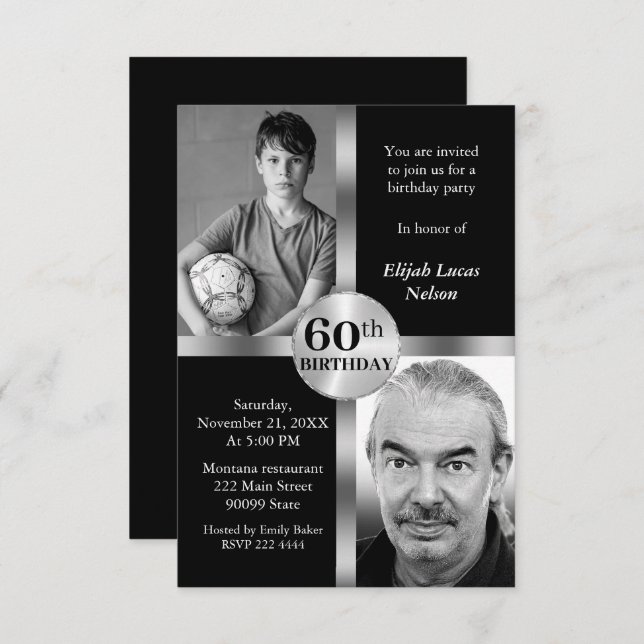 Anpassningsbar Photo Birthday Inbjudningar (Fram/baksida)