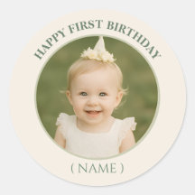 Anpassningsbar Photo Birthday Sticker - Personlig 