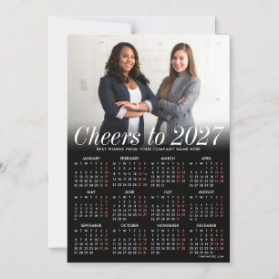 Anpassningsbar Photo Black Calendar 2026 Magnetic  Magnetisk Inbjudningskort