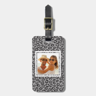 Anpassningsbar Photo Black snöre med leopard mönst Bagagebricka