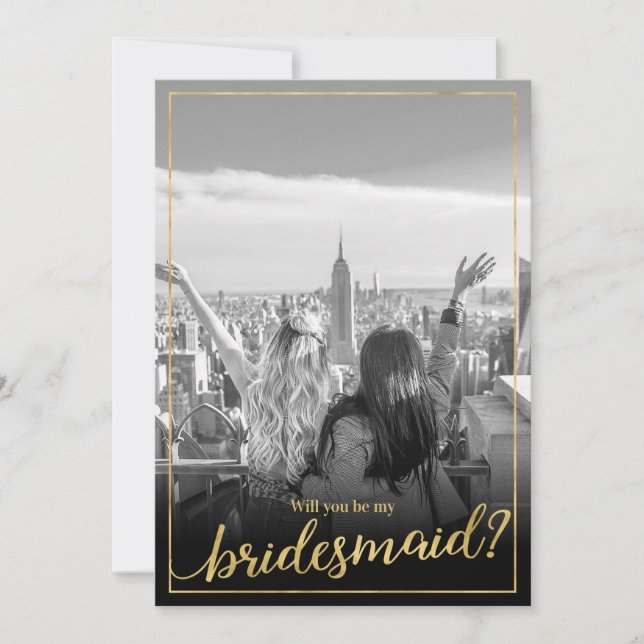 Anpassningsbar Photo, blir du min Bridesmaid Inbjudningar (Framsida)