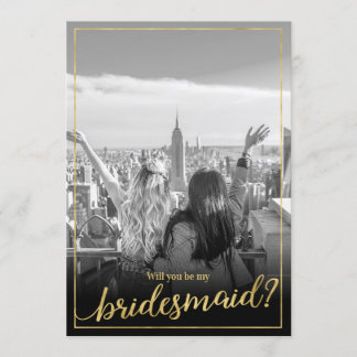 Anpassningsbar Photo, blir du min Bridesmaid Inbjudningar