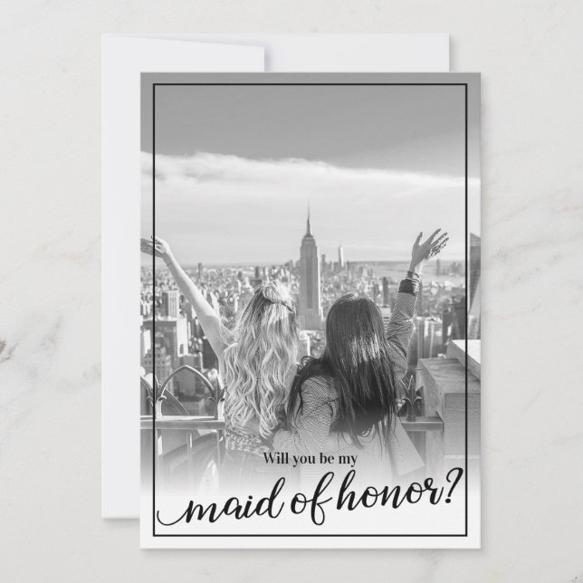 Anpassningsbar Photo blir min Maid of honor Inbjudningar (Framsida)