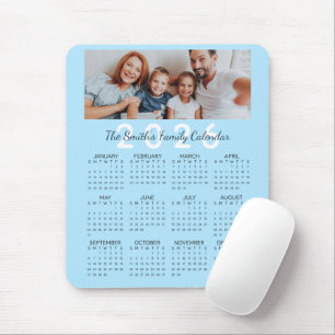 Anpassningsbar Photo Blue 2026 Family Calendar Musmatta