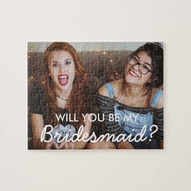 Anpassningsbar Photo Bridesmaid Frieri Puzzle Gift Pussel (Horisontell)