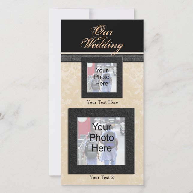 Anpassningsbar Photo Bröllop Card, klassiskt fotok (Framsida)